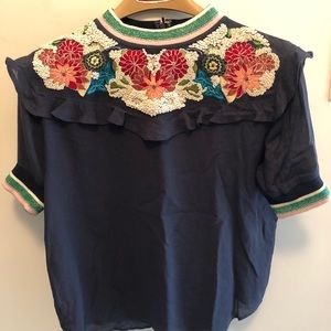 Gorgeous flower embroidered blouse